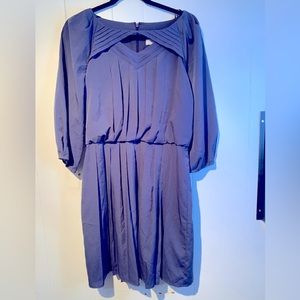 Navy Mini dress, pleated with long sleeves sz 12